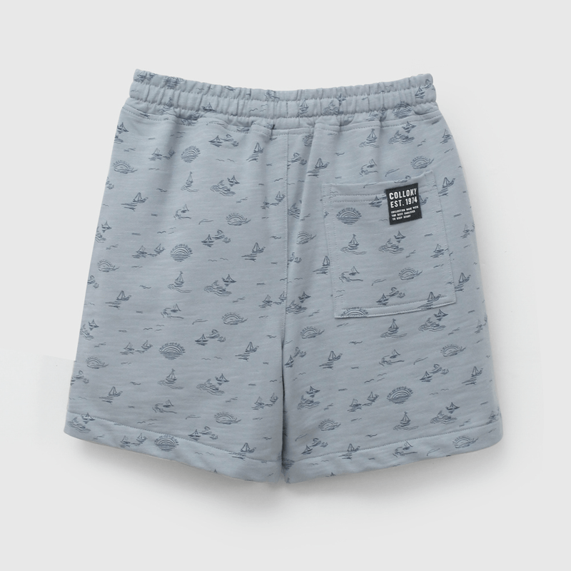Bermuda Celeste Estampada de Niño talla 3 a 12 añoss