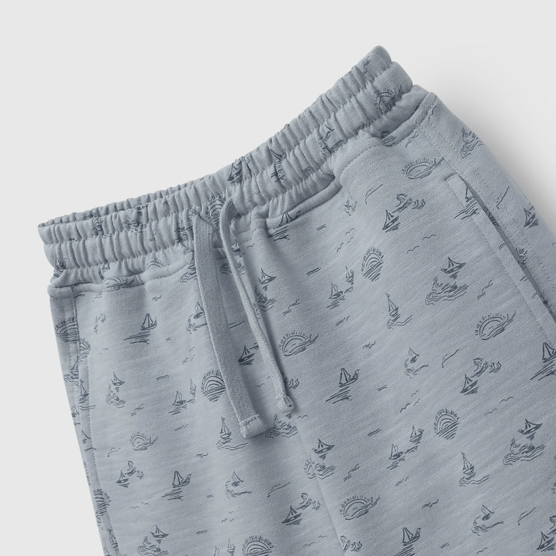 Bermuda Celeste Estampada de Niño talla 3 a 12 añoss