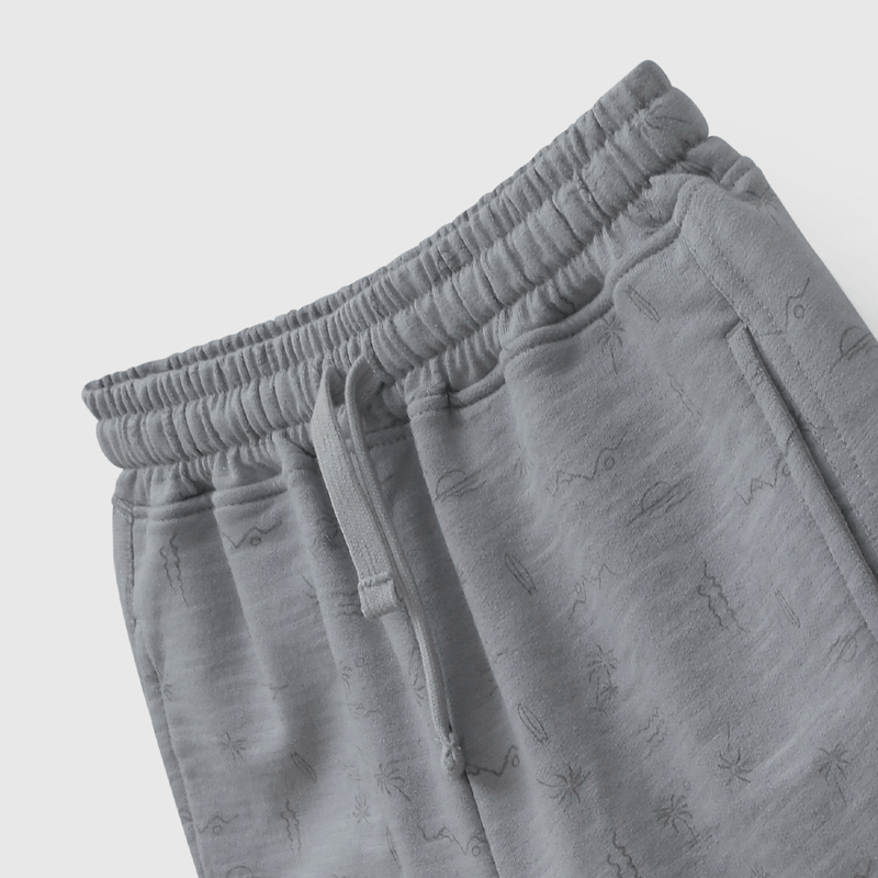 Bermuda Gris Estampada de Niño talla 3 a 12 añoss