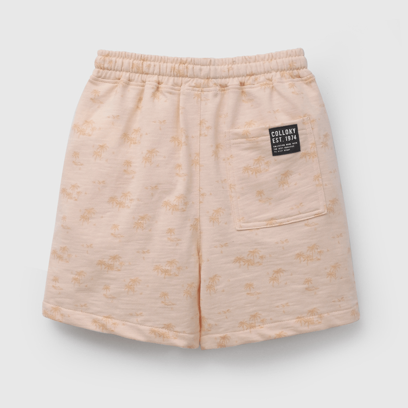 Bermuda Naranja Estampada de Niño talla 3 a 12 añoss