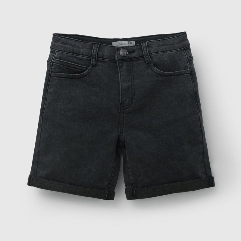 Bermuda Negra Elasticada de Niño talla 3 a 12 añoss