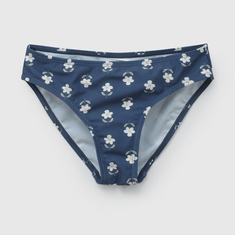 Bikini Azul Flores de Niña talla 3 a 12 añoss