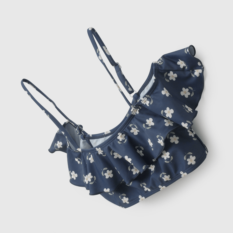 Bikini Azul Flores de Niña talla 3 a 12 añoss
