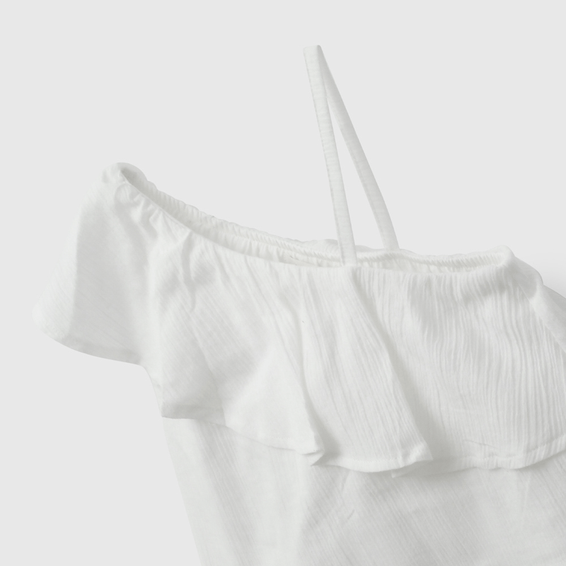 Blusa Blanca Vuelo de Niña talla 3 a 12 añoss