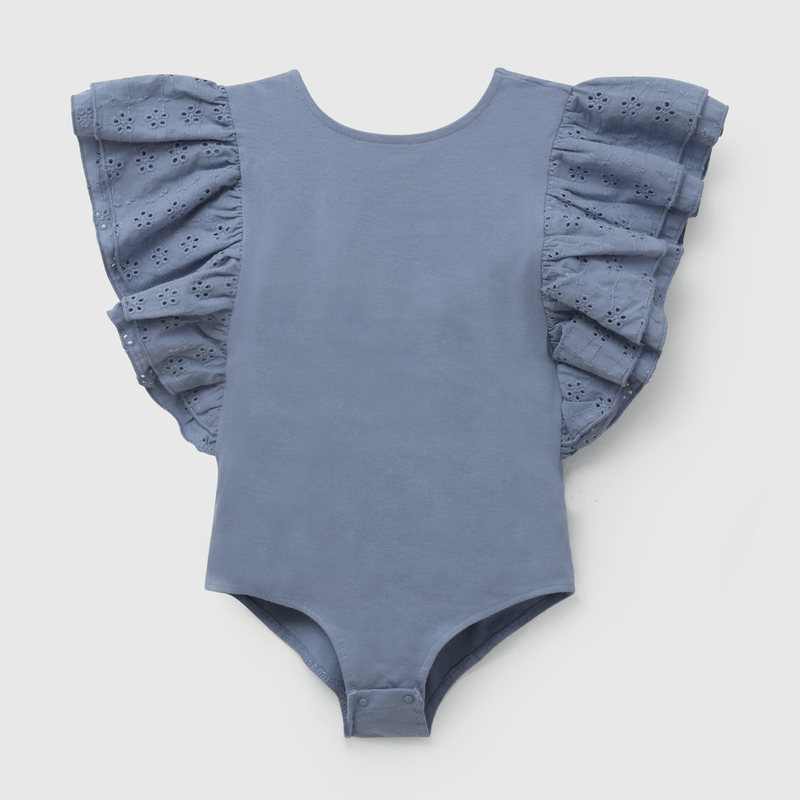 body Celeste Vuelo Broderie de Niña talla 3 a 12 añoss