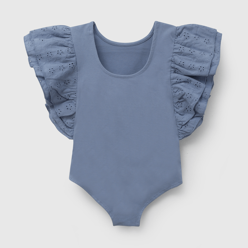 body Celeste Vuelo Broderie de Niña talla 3 a 12 añoss