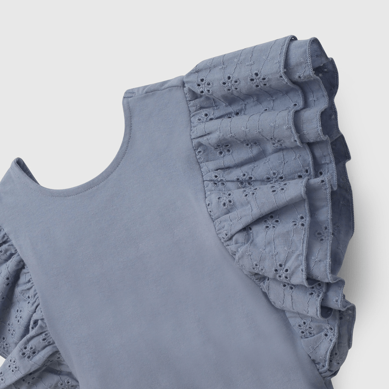 body Celeste Vuelo Broderie de Niña talla 3 a 12 añoss