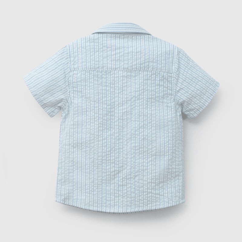 Camisa Celeste Rayada De Niño Infantil talla 3/6 M a 24m/36 M