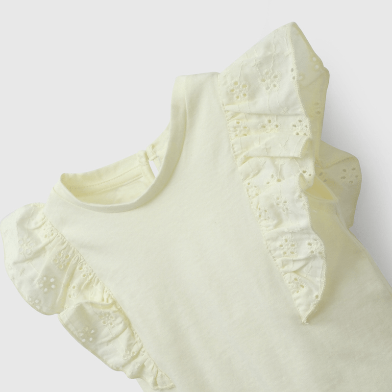 Conjunto Amarillo Short Y Polera de Niña Infantil talla 3/6 M a 24m/36 M