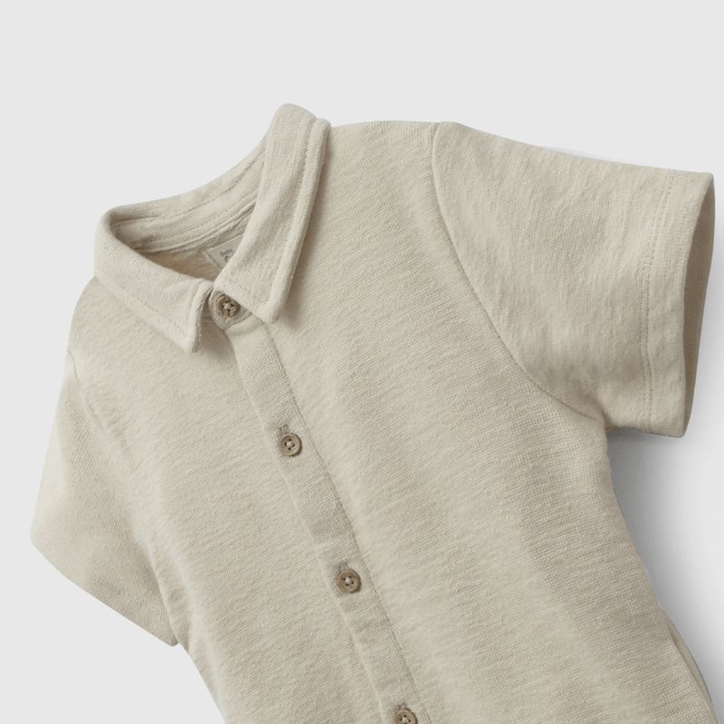 Conjunto Beige Camisa Y Short De Niño Infantil talla 3/6 M a 24m/36 M