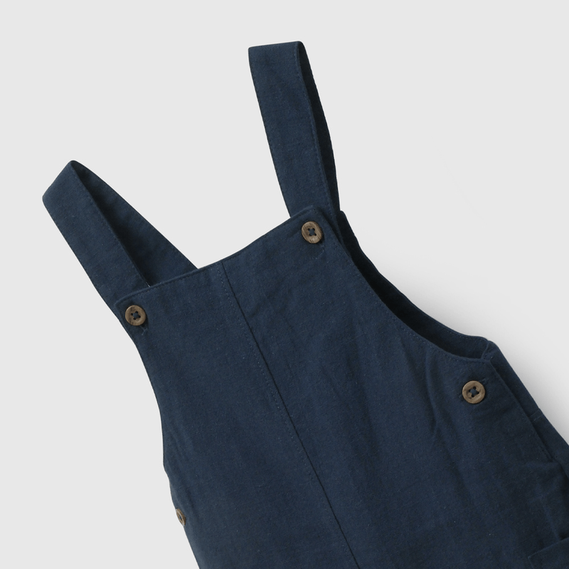 Conjunto Jardinera Y Body Azul De Niño Infantil talla 3/6 M a 24m/36 M