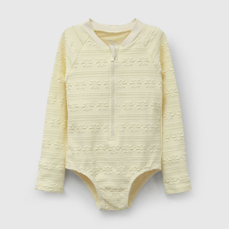 Enterito Playa UV Amarillo Flores de Niña Infantil talla 3/6 M a 24m/36 M