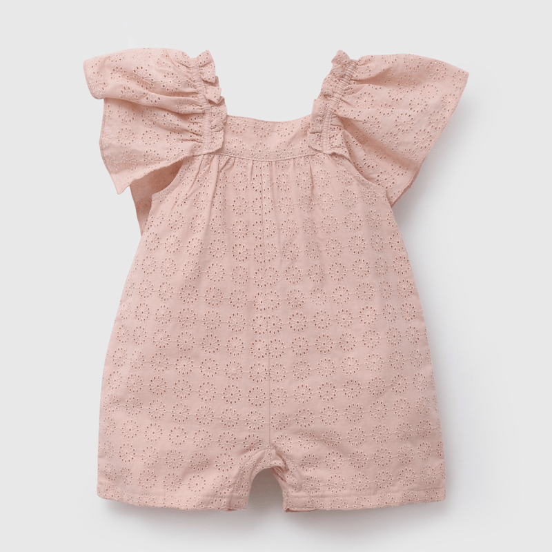 Enterito Rosado Broderie de Niña Infantil talla 3/6 M a 24m/36 M