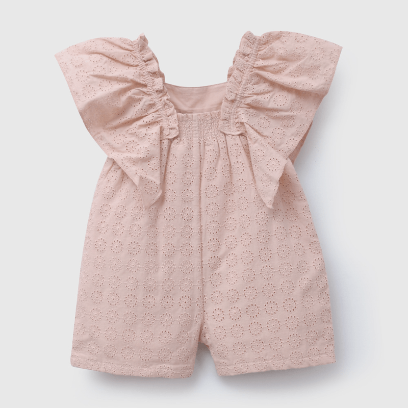 Enterito Rosado Broderie de Niña Infantil talla 3/6 M a 24m/36 M