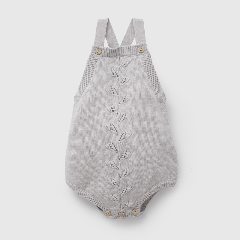 Jardinera Gris Tejido de Bebé Unisex  de New born talla 0/3 M a 09/12M
