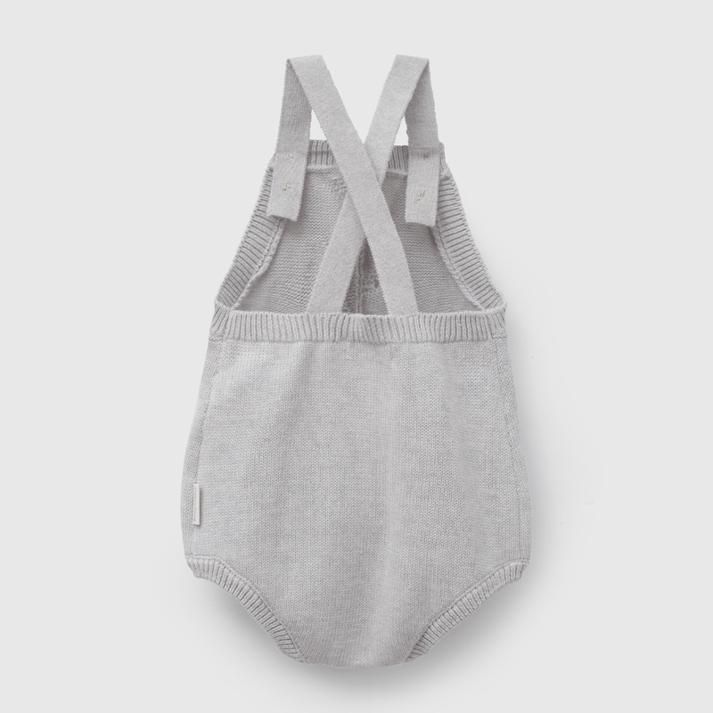 Jardinera Gris Tejido de Bebé Unisex  de New born talla 0/3 M a 09/12M