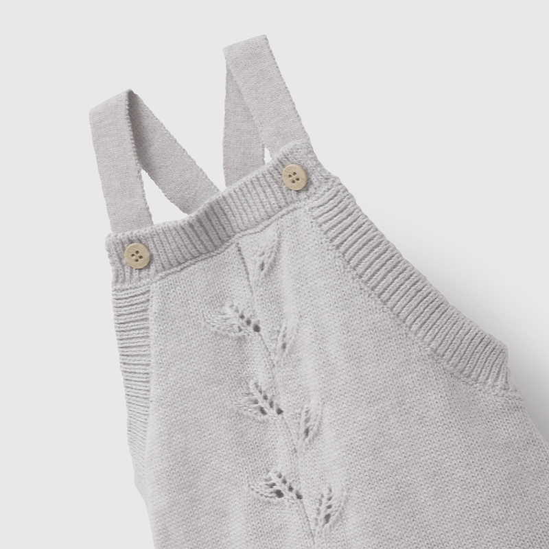Jardinera Gris Tejido de Bebé Unisex  de New born talla 0/3 M a 09/12M