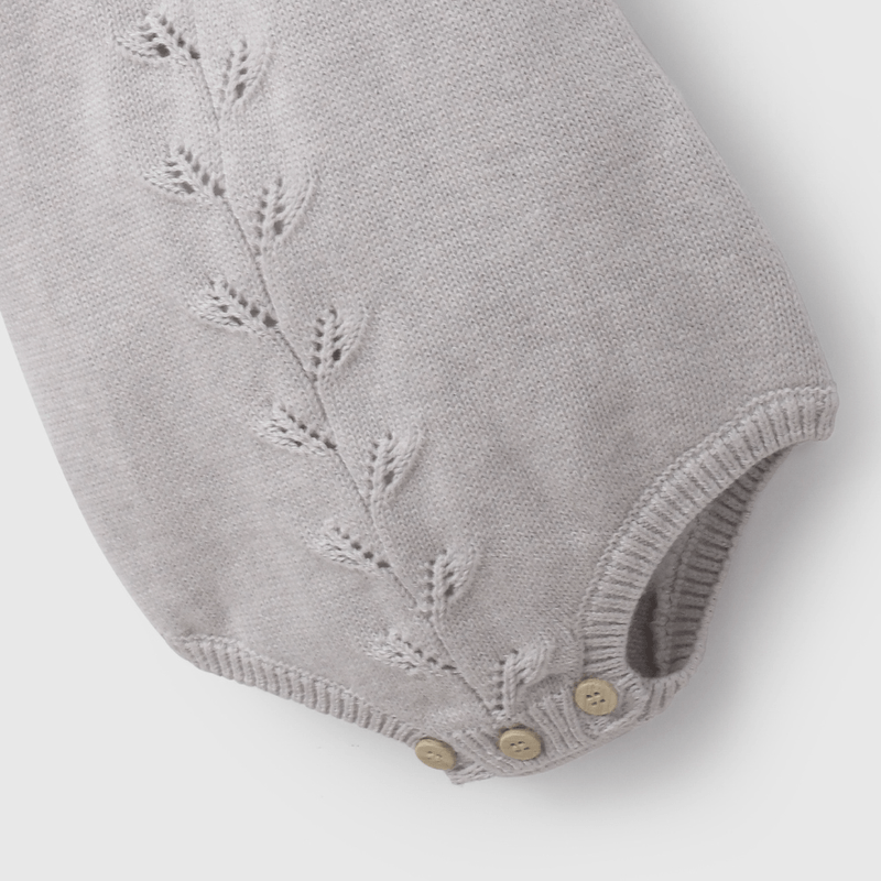 Jardinera Gris Tejido de Bebé Unisex  de New born talla 0/3 M a 09/12M