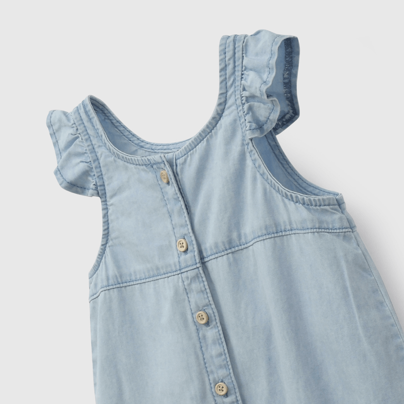 Jardinera Jeans Celeste de Niña Infantil talla 3/6 M a 24m/36 M