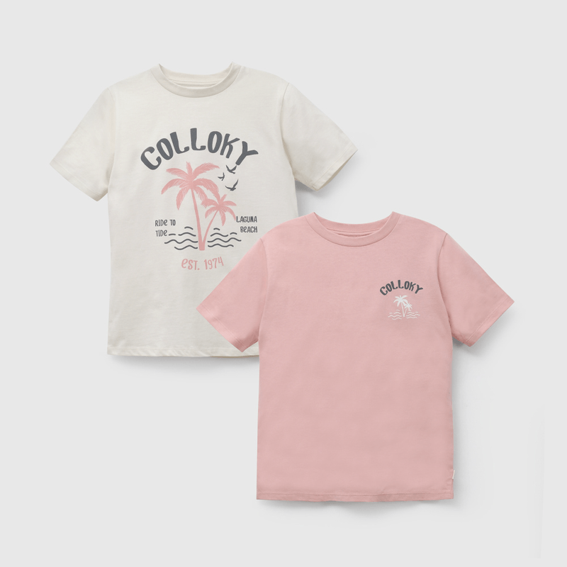 Pack Dos Poleras Colloky Estampada Kid talla 3 a 12 añoss