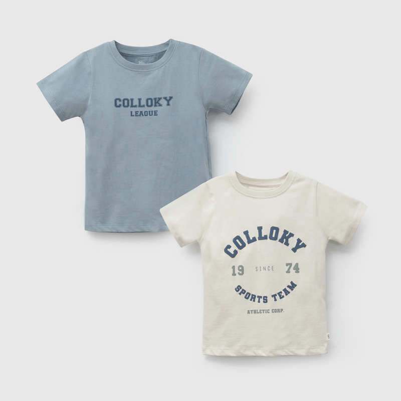 Pack Dos Poleras Multicolor de Niño talla 3/6 M a 24m/36 M
