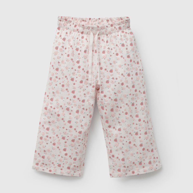 Pantalón Rosado Flores de Niña Infantil talla 3/6 M a 24m/36 M