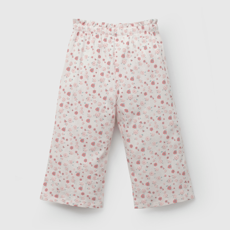 Pantalón Rosado Flores de Niña Infantil talla 3/6 M a 24m/36 M