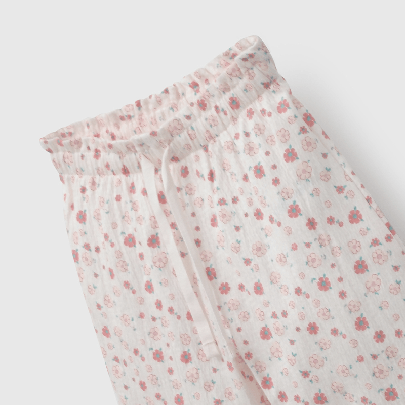 Pantalón Rosado Flores de Niña Infantil talla 3/6 M a 24m/36 M