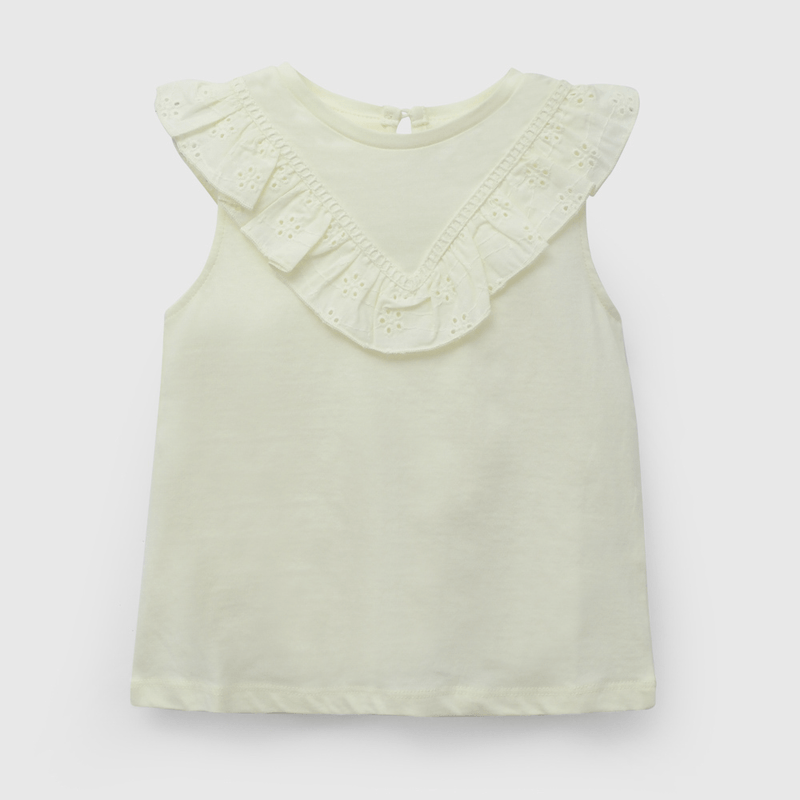 Polera Amarilla Broderie de Niña Infantil talla 3/6 M a 24m/36 M