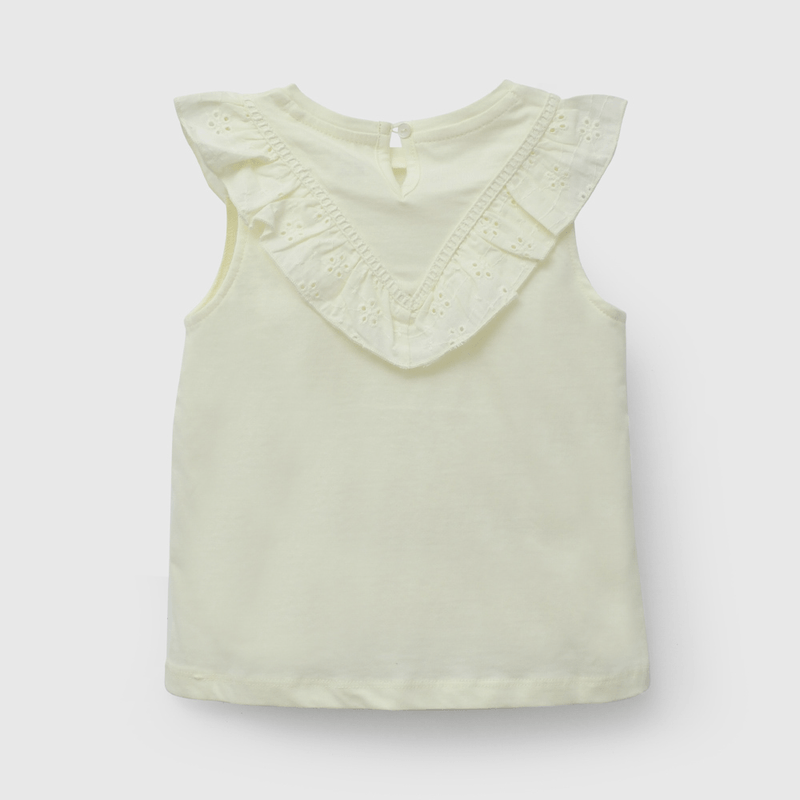 Polera Amarilla Broderie de Niña Infantil talla 3/6 M a 24m/36 M