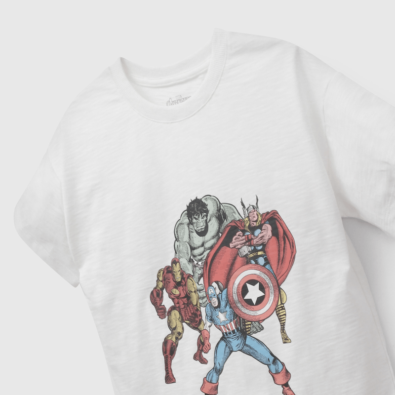 Polera Blanca Marvel Comics de Niño talla 3 a 12 añoss