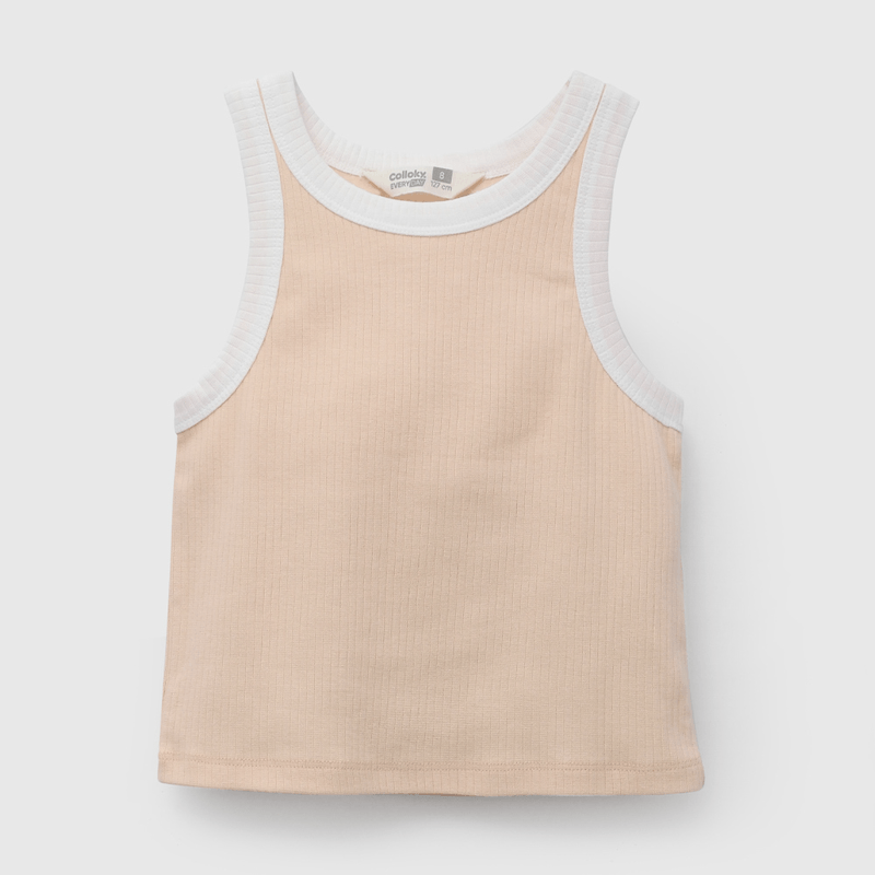 Polera Naranja Rib de Niña talla 3 a 12 añoss