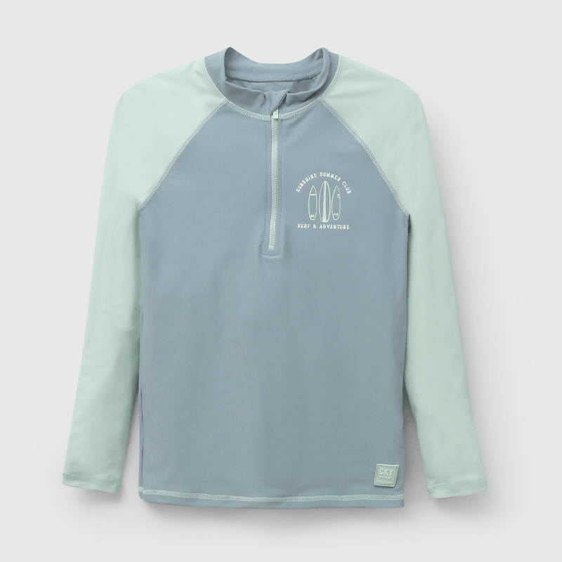 Polera Playa UV Celeste de Niño talla 3 a 12 añoss