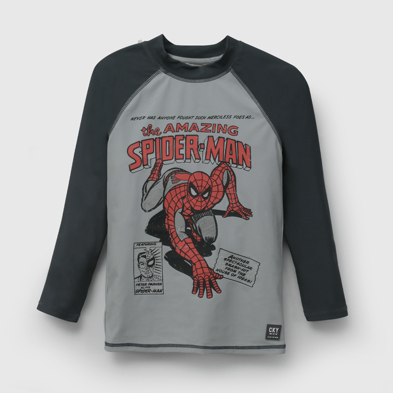 Polera Playa UV Gris de Niño talla 3 a 12 añoss