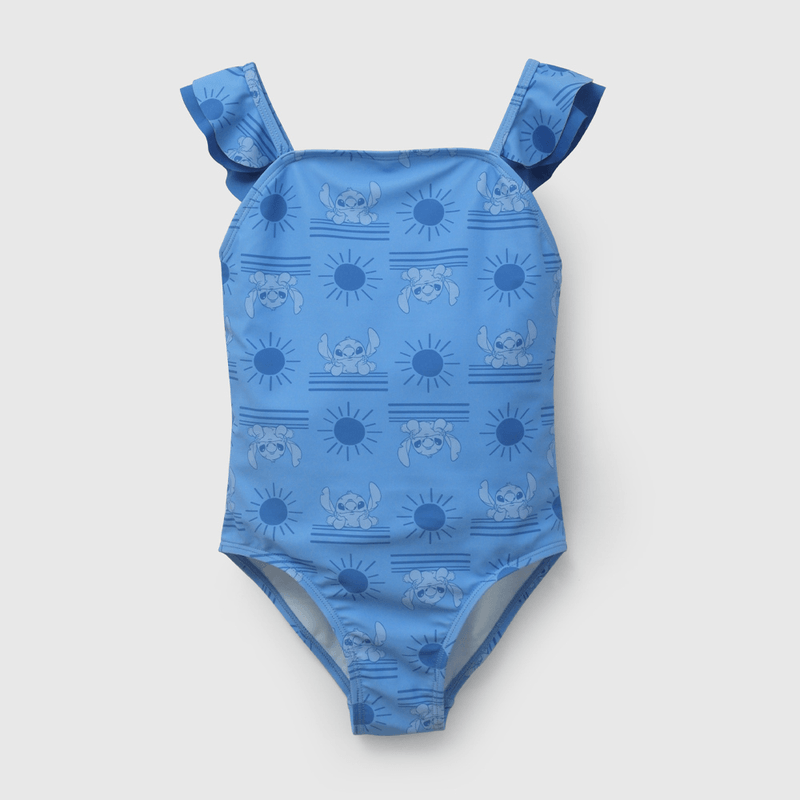 Traje De Baños UV Azul Lilo Stitch de Niña talla 3 a 12 añoss