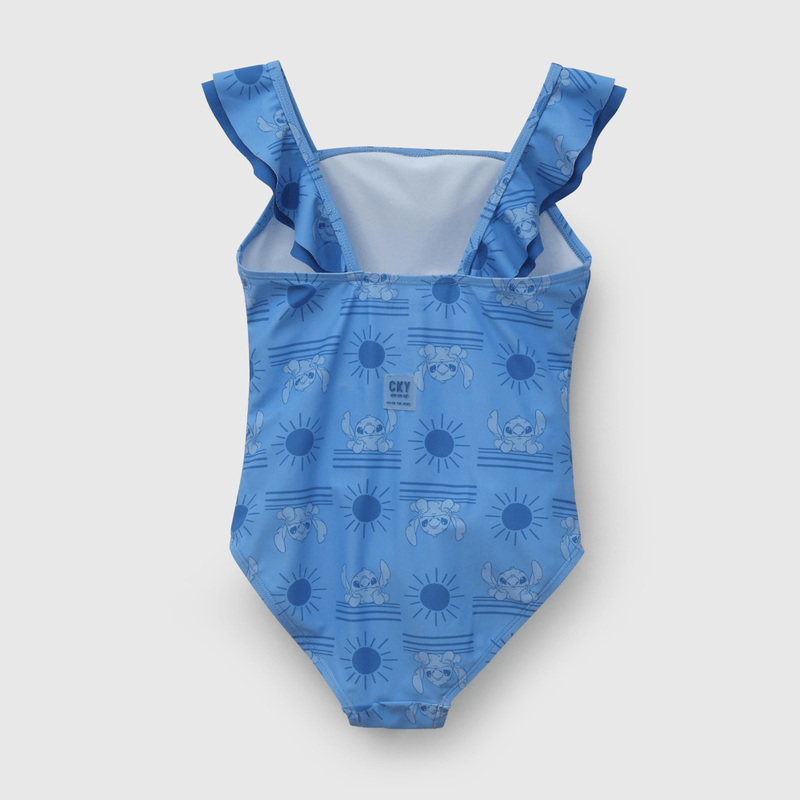 Traje De Baños UV Azul Lilo Stitch de Niña talla 3 a 12 añoss