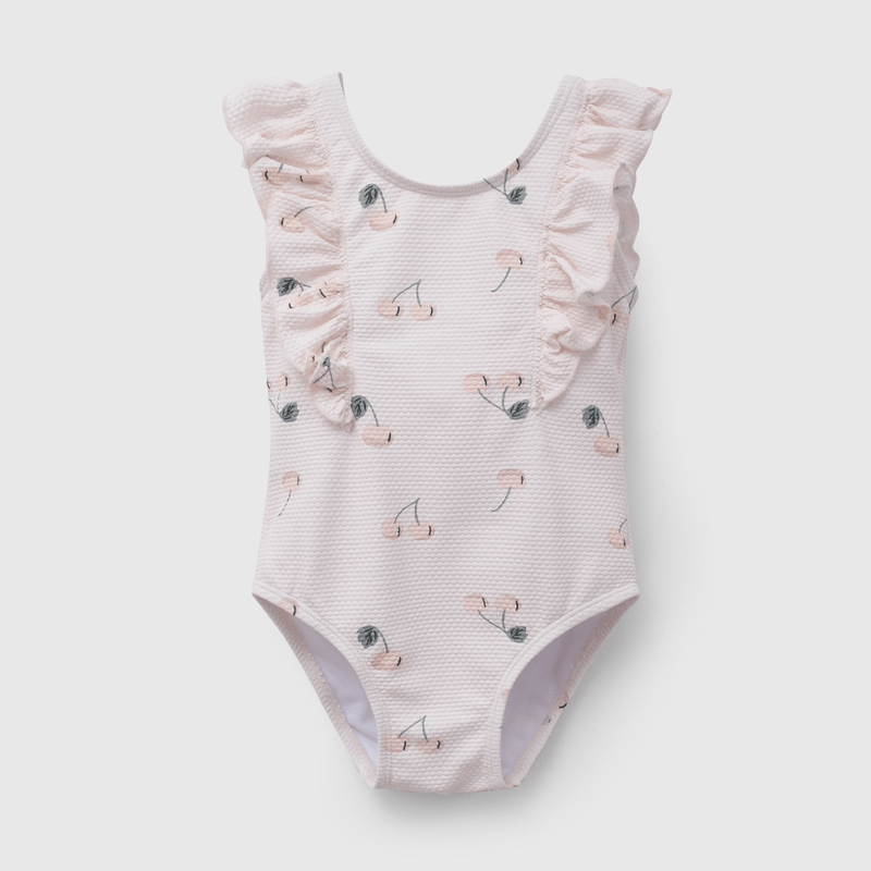 Traje De Baños UV Rosado Cerezas de Niña Infantil talla 3/6 M a 24m/36 M