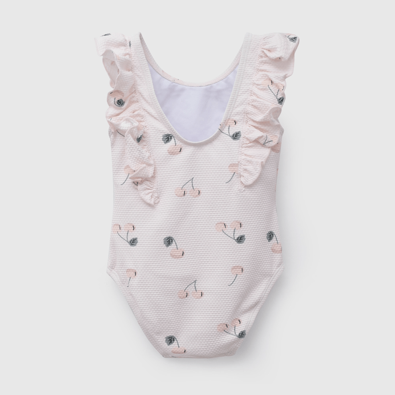 Traje De Baños UV Rosado Cerezas de Niña Infantil talla 3/6 M a 24m/36 M