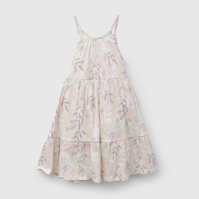 Vestido Flores de Niña Verde talla 3 a 12 añoss