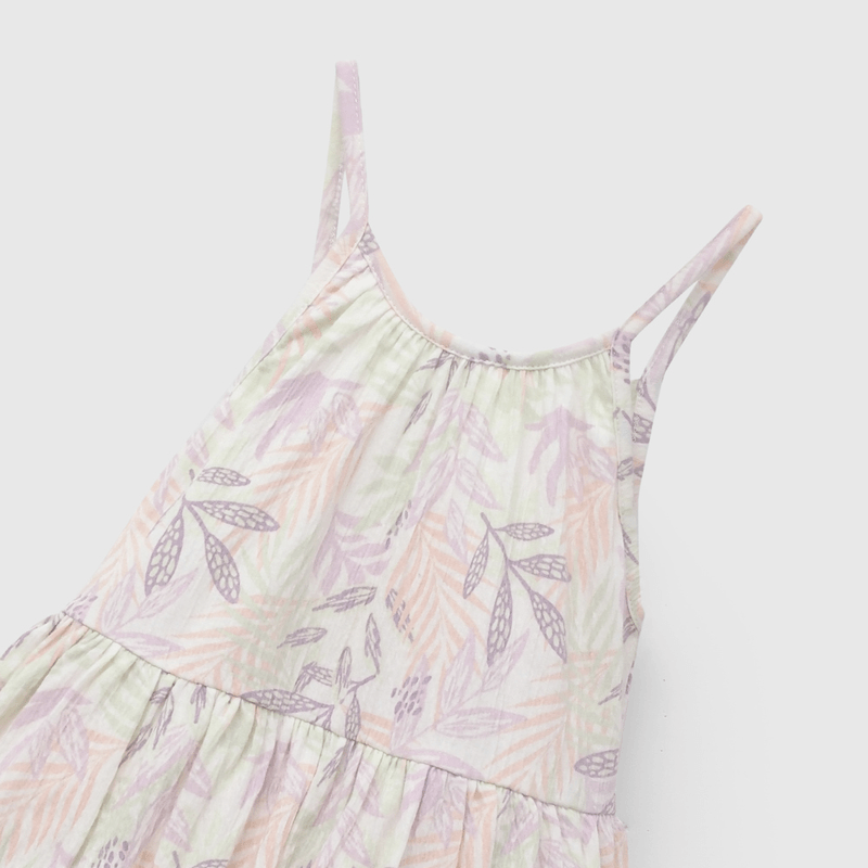 Vestido Flores de Niña Verde talla 3 a 12 añoss
