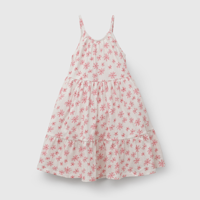 Vestido Flores de Niña Fucsia talla 3 a 12 añoss