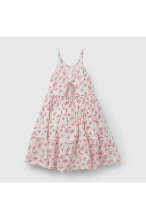 Vestido Flores de Niña Fucsia talla 3 a 12 añoss