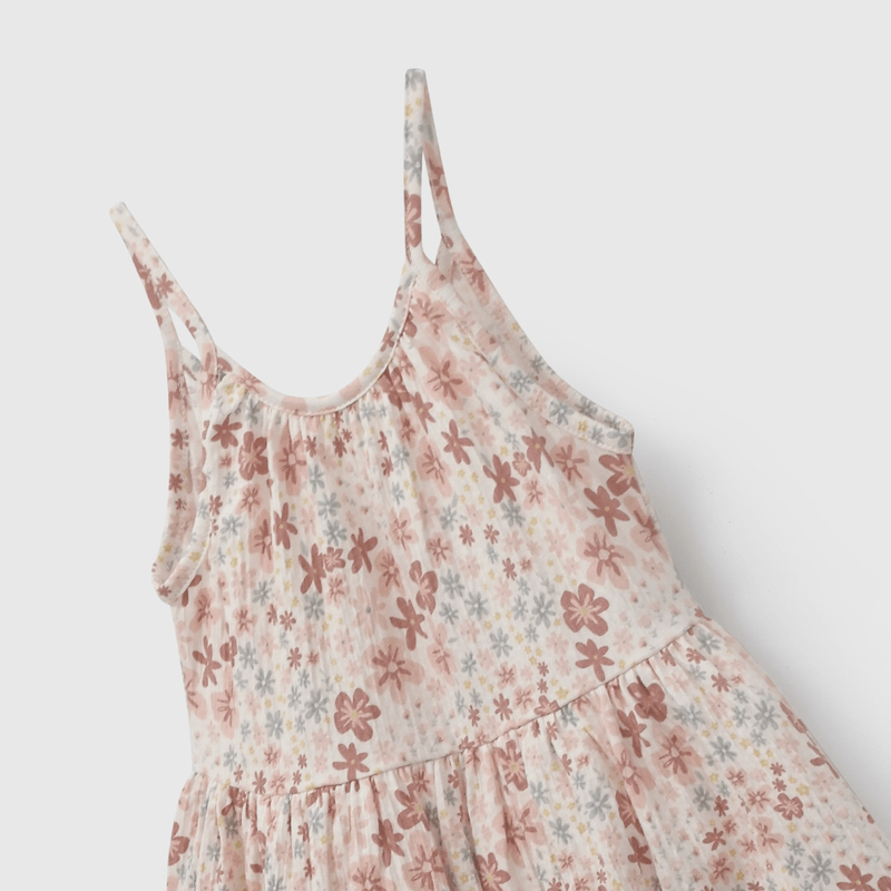 Vestido Multicolor Flores de Niña talla 3 a 12 añoss