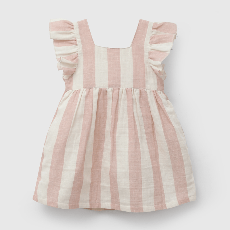 Vestido Rojo Rayado de Niña Infantil talla 3/6 M a 24m/36 M