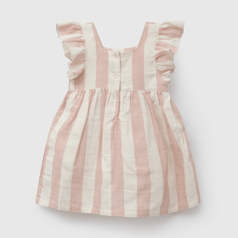 Vestido Rojo Rayado de Niña Infantil talla 3/6 M a 24m/36 M