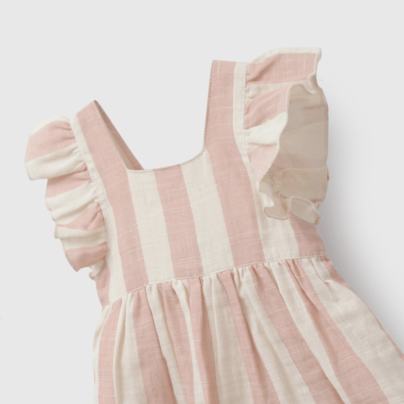 Vestido Rojo Rayado de Niña Infantil talla 3/6 M a 24m/36 M