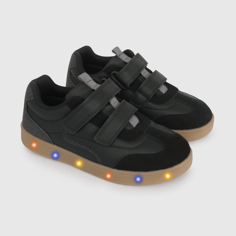 Zapatilla de Luces Negra de Niño talla 28 a 38