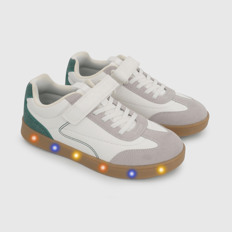 Zapatilla con Luces para Niño Blancas Talla 34 al 38 con Velcro