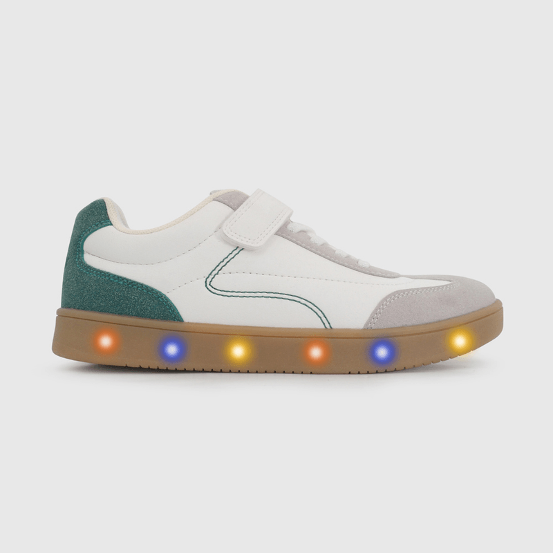 Zapatilla con Luces para Niño Blancas Talla 34 al 38 con Velcro