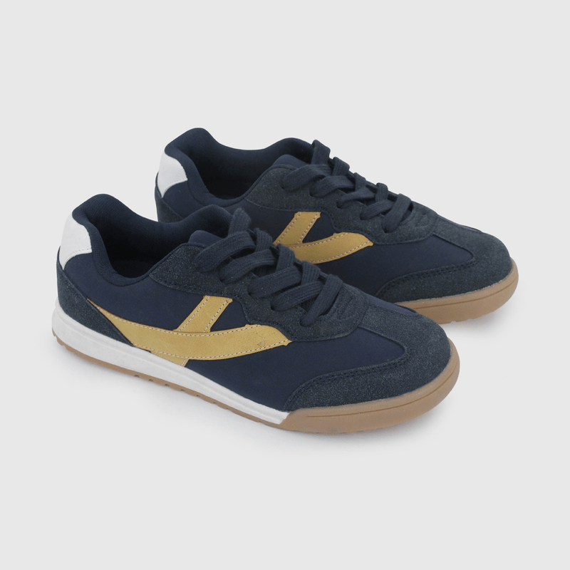 Zapatilla Urbana Azul y Mostaza de Niño talla 34 a 38